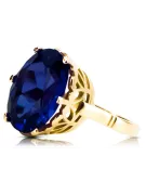 Zafiro Oro amarillo de 14 quilates Anillo Estilo vintage vrc130y